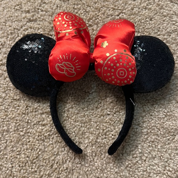 Red and Gold Lunar New Year Disney Parks Ear headband - Picture 1 of 2
